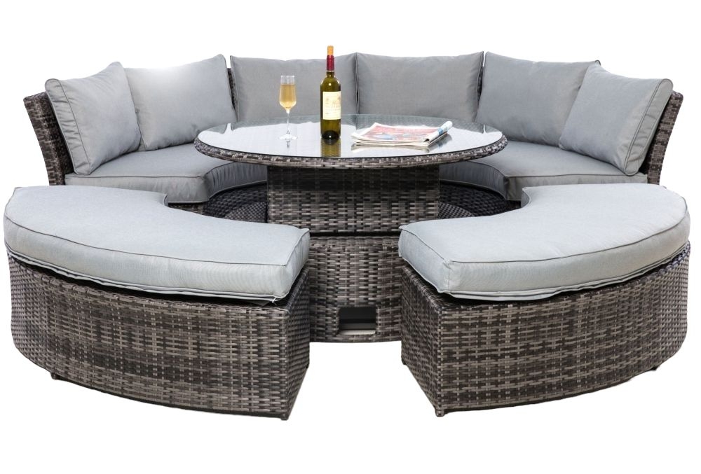 Maze Flat Weave Chelsea Lifestyle Grey Corner Rattan Sofa Set