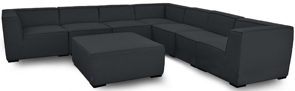 Maze Lounge Outdoor Apollo Charcoal Fabric Large Corner Sofa Group