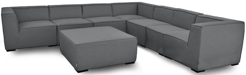 Maze Lounge Outdoor Apollo Flanelle Fabric Large Corner Sofa Group