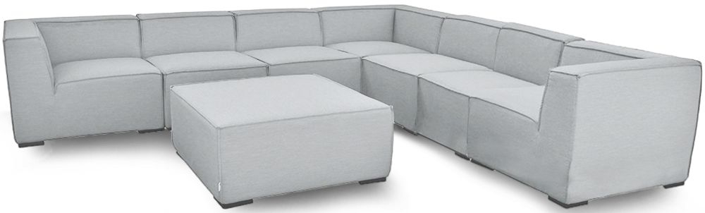 Maze Lounge Outdoor Apollo Lead Chine Fabric Large Corner Sofa Group