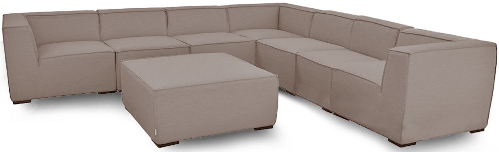 Maze Lounge Outdoor Apollo Taupe Fabric Large Corner Sofa Group