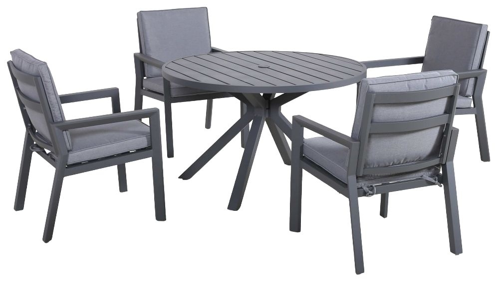 Maze New York 4 Seat Round Dining Set