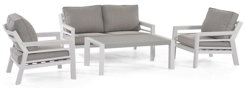 Maze New York White 2 Seat Sofa Set With Rectangular Coffee Table
