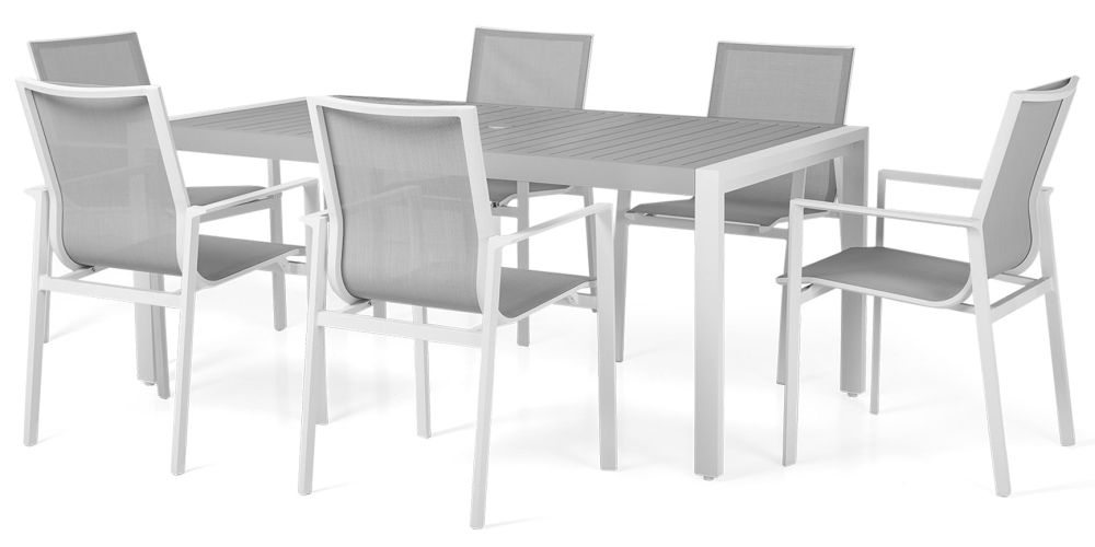 Maze New York White 6 Seat Rectangular Dining Set