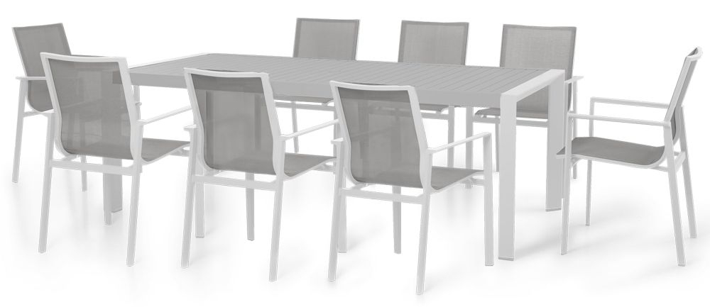 Maze New York White 8 Seat Rectangular Dining Set