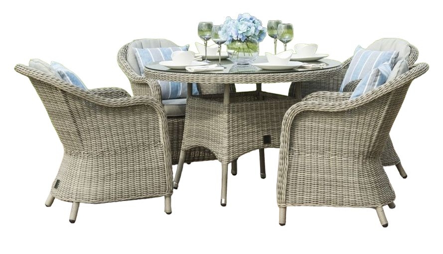 Maze Oxford Heritage 4 Seat Round Rattan Dining Set