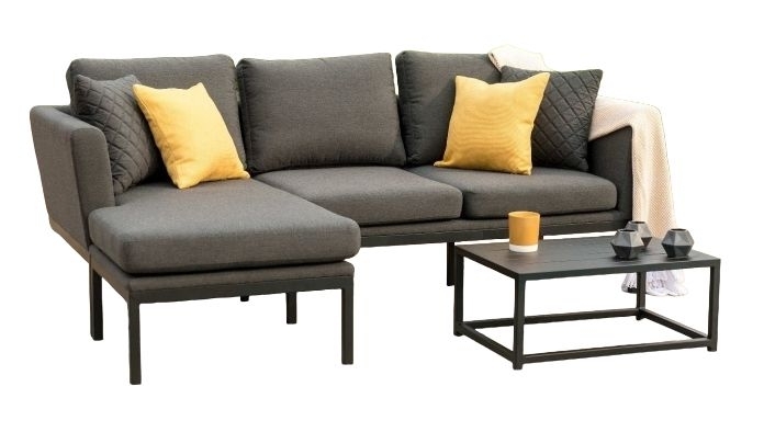 Maze Lounge Outdoor Pulse Charcoal Fabric Chaise Sofa Set