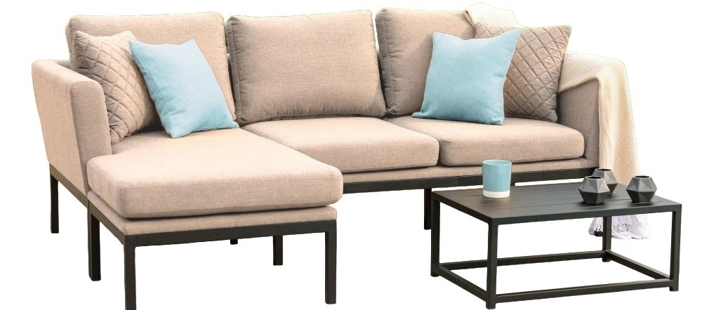 Maze Lounge Outdoor Pulse Taupe Fabric Chaise Sofa Set