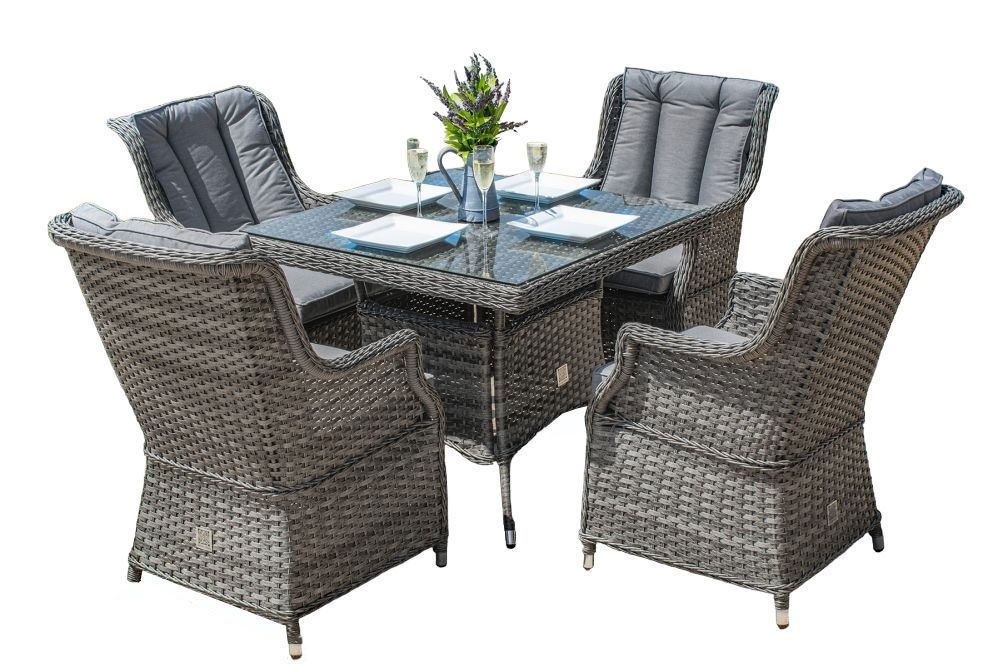 Maze Victoria 4 Seat Square Rattan Dining Set