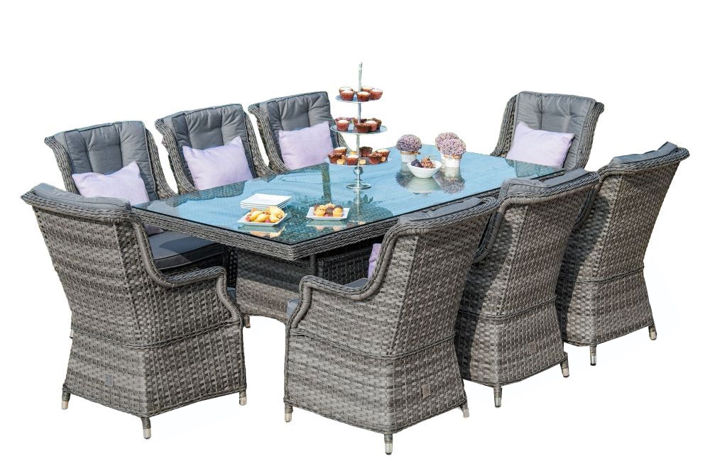 Maze Victoria 8 Seat Rectangular Rattan Dining Set