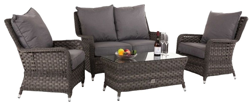 Maze Victoria High Back 2 Seat Rattan Sofa Set