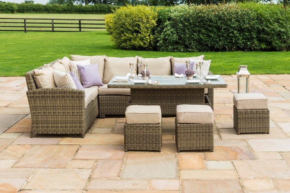 Maze Winchester Kingston Rattan Corner Dining Set With Rising Table