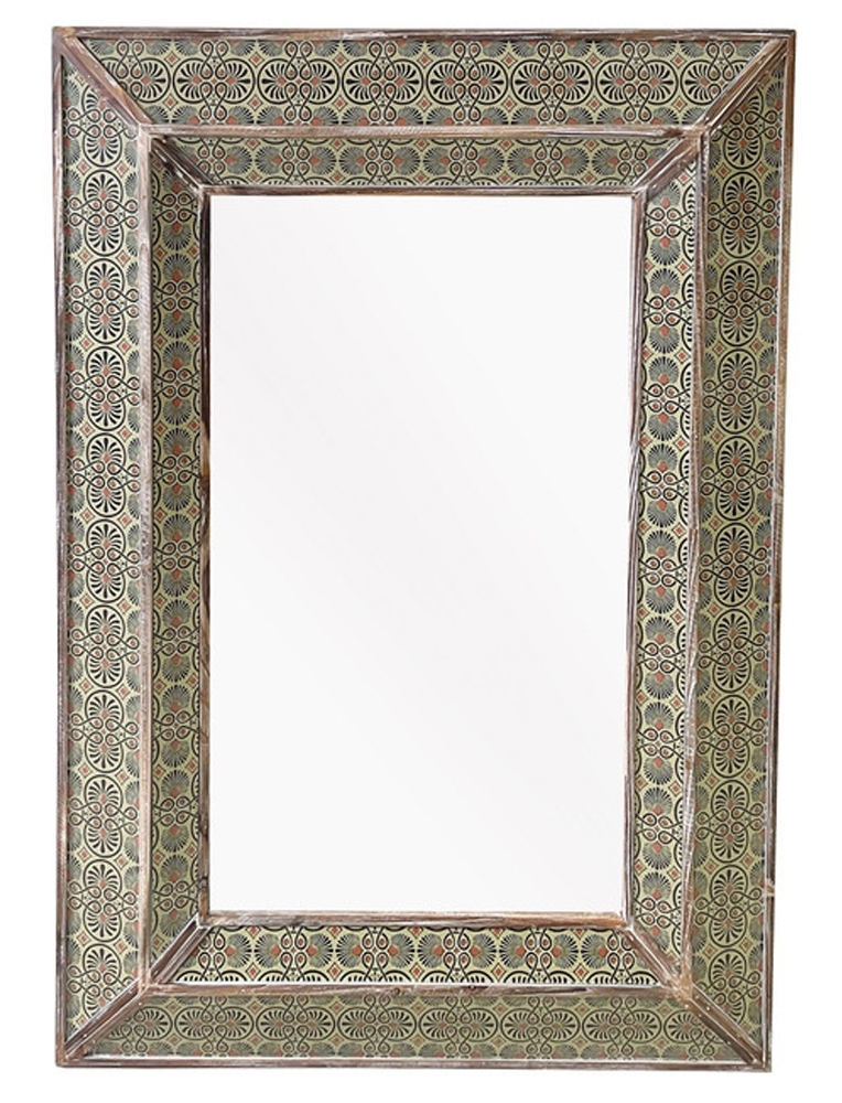 Mindy Brownes Amira Green And Brown Rectangular Mirror 80cm X 110cm