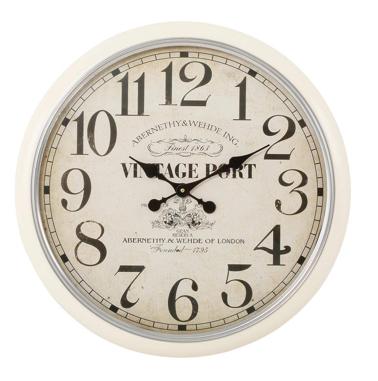 Mindy Brownes Vintage Port Cream Round Wall Clock Dia 63cm Set Of 2