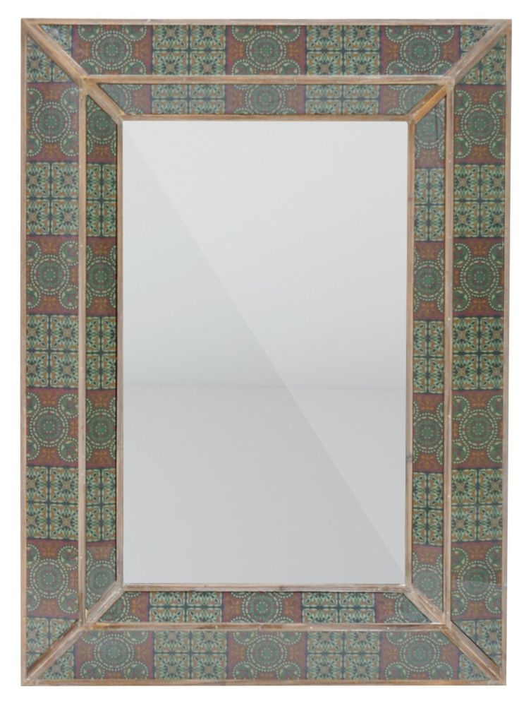 Mindy Brownes Kayla Boho Multi Coloured Rectangular Wall Mirror 80cm X 110cm