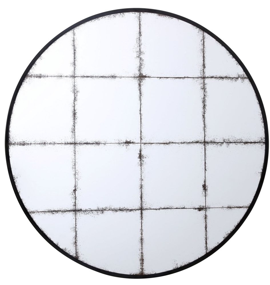 Mindy Brownes Williamson Black Round Wall Mirror Set Of 2 Dia 90cm