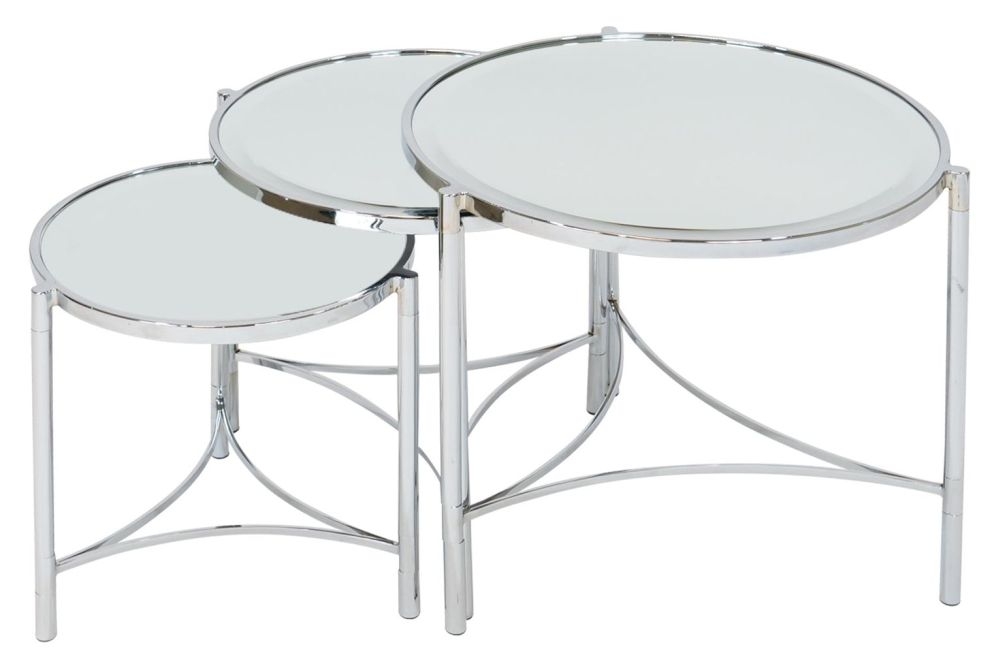 Mindy Brownes Brookville Silver Mirrored Nest Of 3 Tables