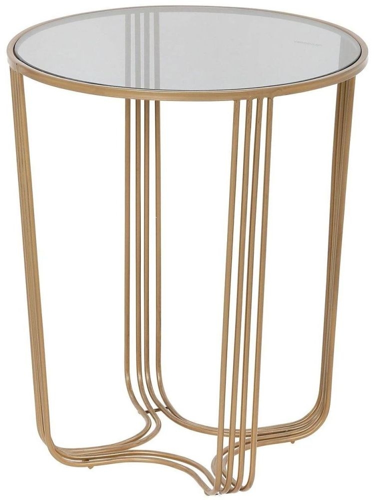 Mindy Brownes Aida Gold Large Round Side Table