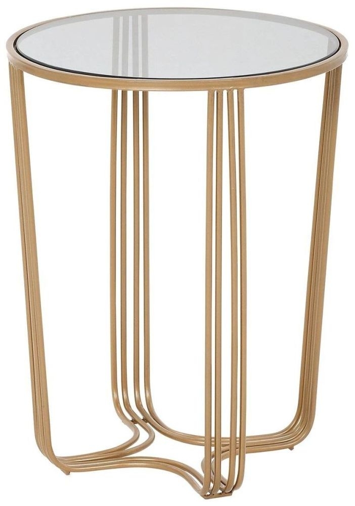 Mindy Brownes Aida Gold Round Side Table