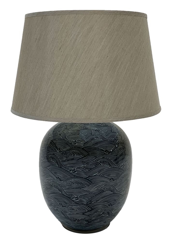 Mindy Brownes Blue Waves Ceramic Table Lamp