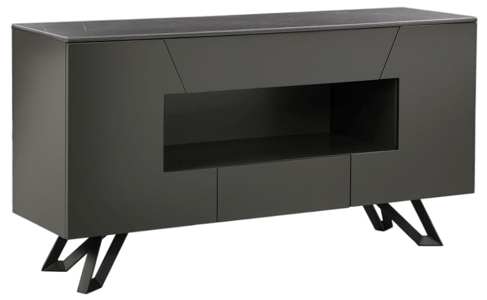 Asti Matt Dark Grey 2 Door Large Sideboard With Led Light