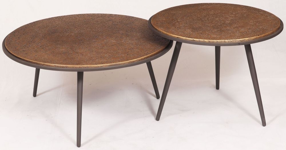 Como Gold Set Of 2 Round Coffee Tables