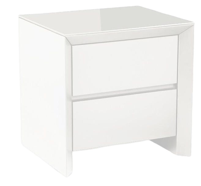 Trento White Gloss Bedside Cabinet