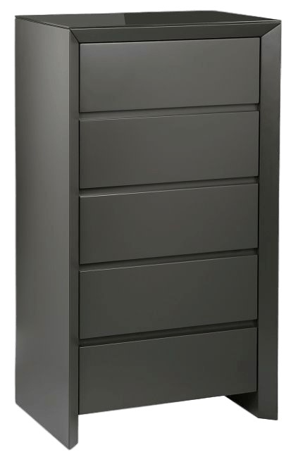 Vicenza Matt Dark Grey 5 Drawer Tall Chest