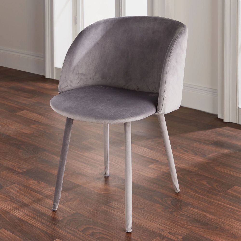 Soft Grey Velvet Dining Chair Set Of 2