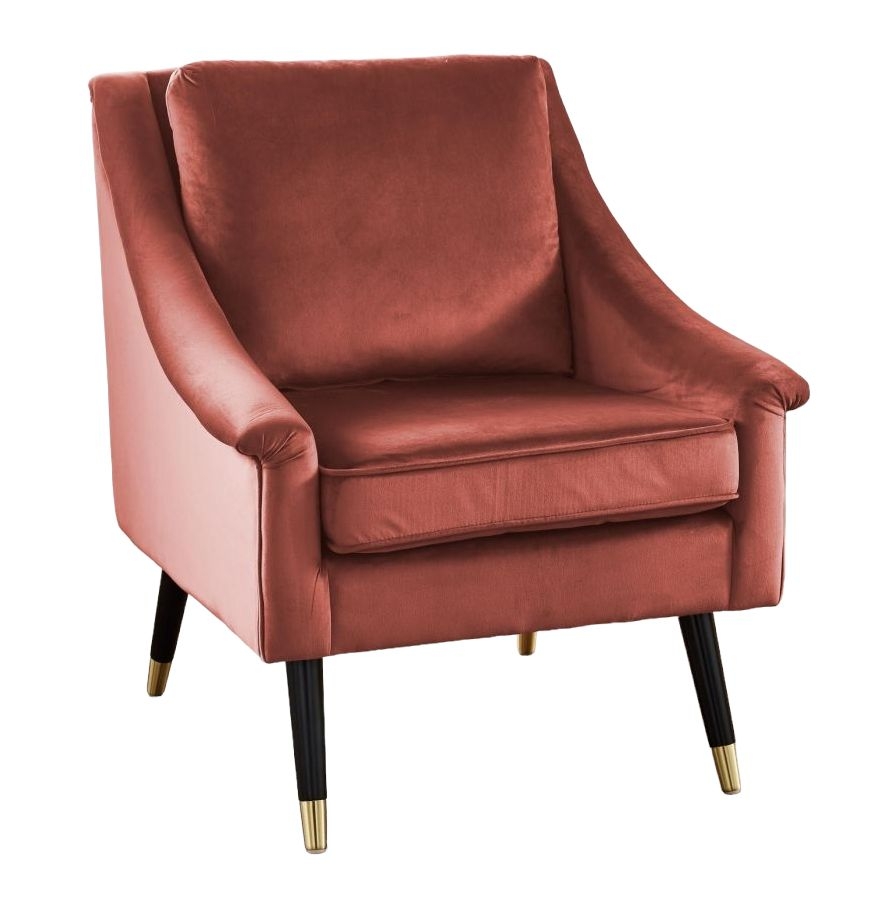 Rose Velvet Fabric Armchair