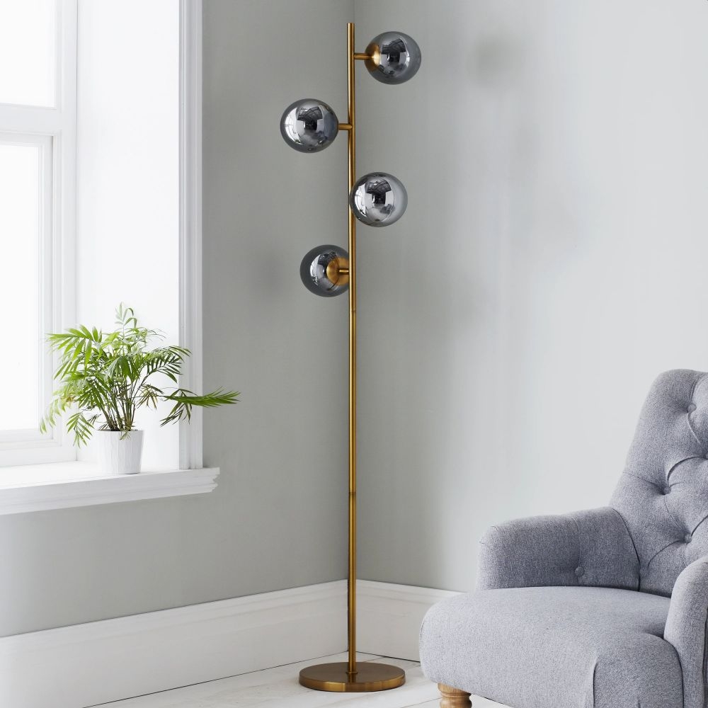 Four Sphere Gold Tall Floor Lamp