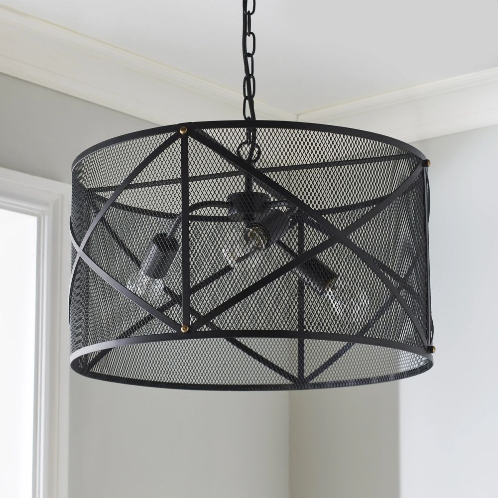 Industrial Mesh Cage Black Ceiling Pendant Light