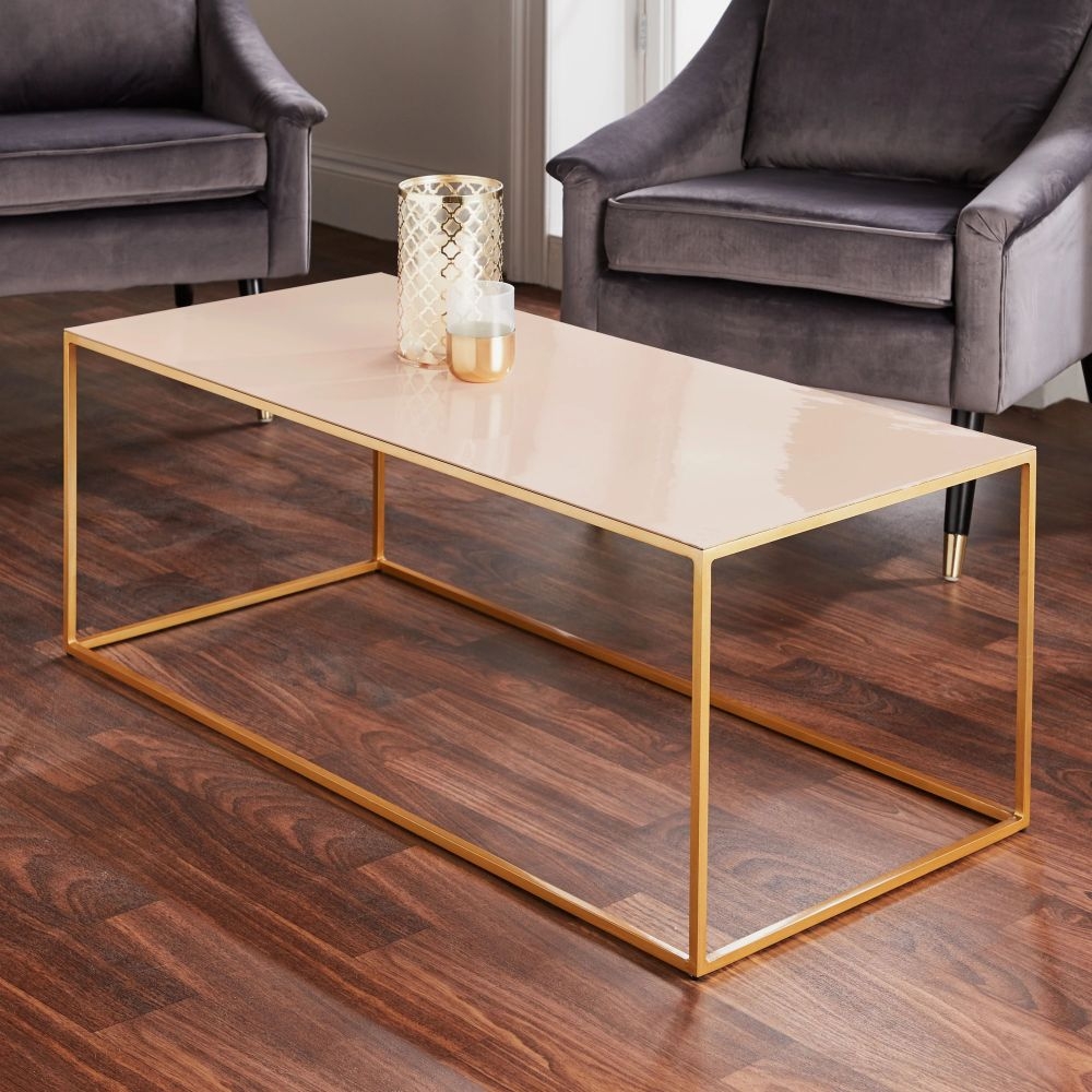 Pale Pink And Gold Coffee Table