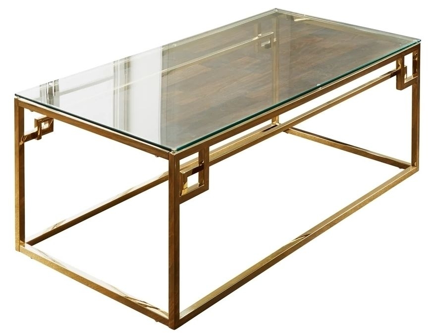 Cresco Gold Plated And Glass Coffee Table