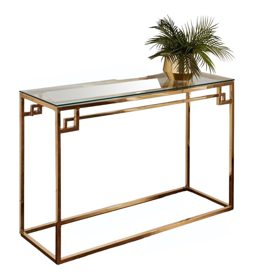Cresco Gold And Glass Console Table