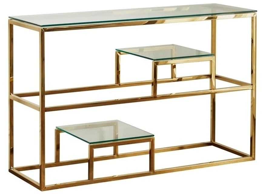 Gold And Glass Console Table