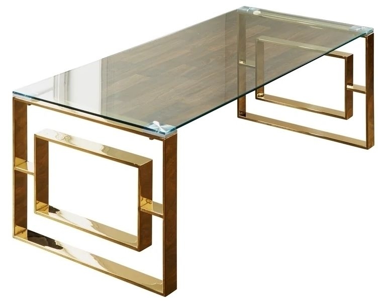 Pierre Gold Plated And Glass Coffee Table