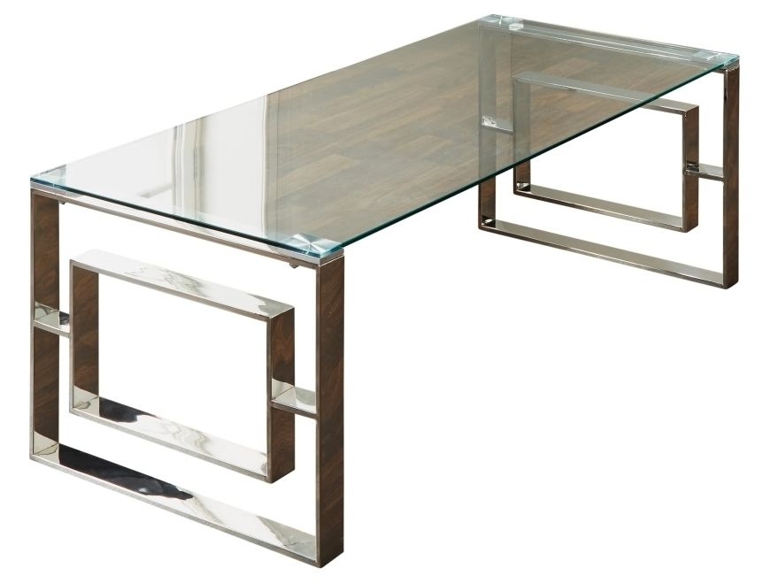 Pierre Silver Plated And Glass Coffee Table