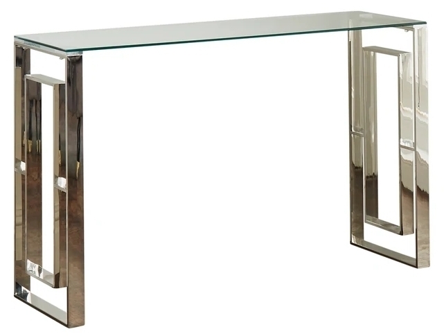 Pierre Silver Plated And Glass Console Table