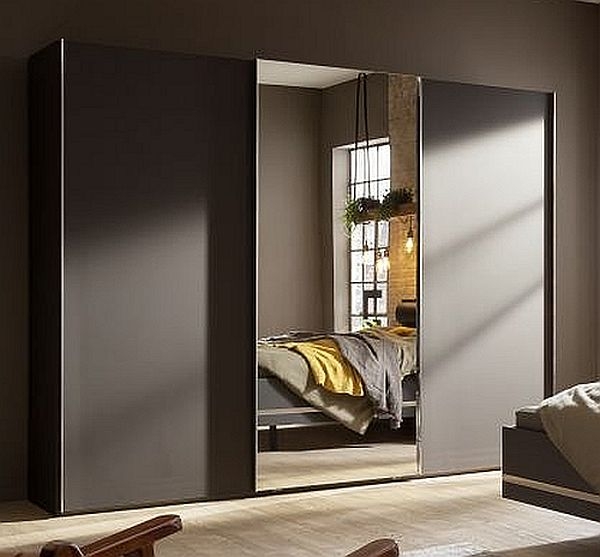 Nolte Concept Me 300 Basalt 3 Door Sliding Wardrobe With 1 Mirror Front 300cm