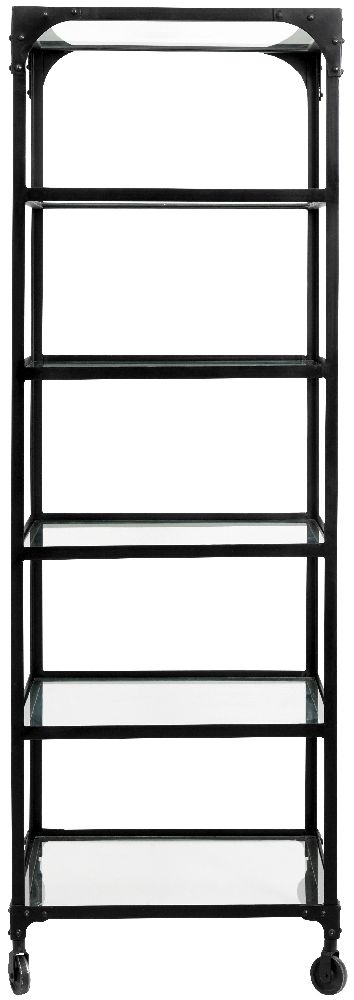 Nordal Balance Black And Glass Bookcase