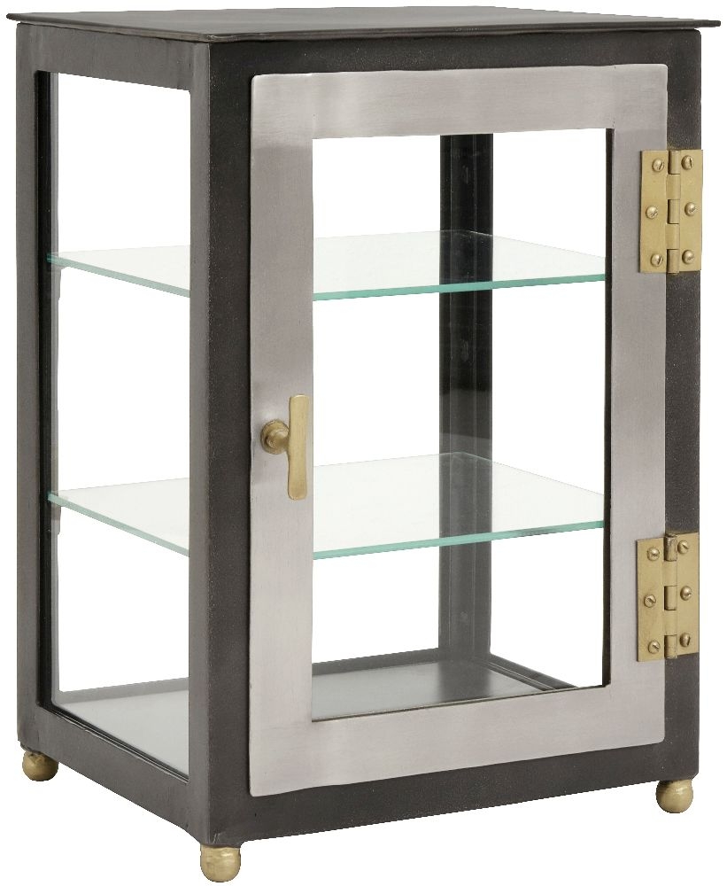 Nordal Black 1 Door Glass Display Cabinet