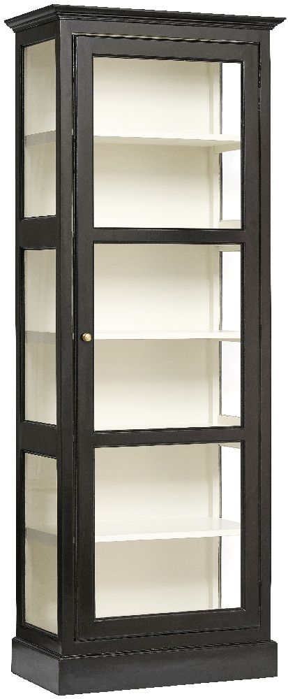 Nordal Classic Black Mango Wood 1 Door Display Cabinet