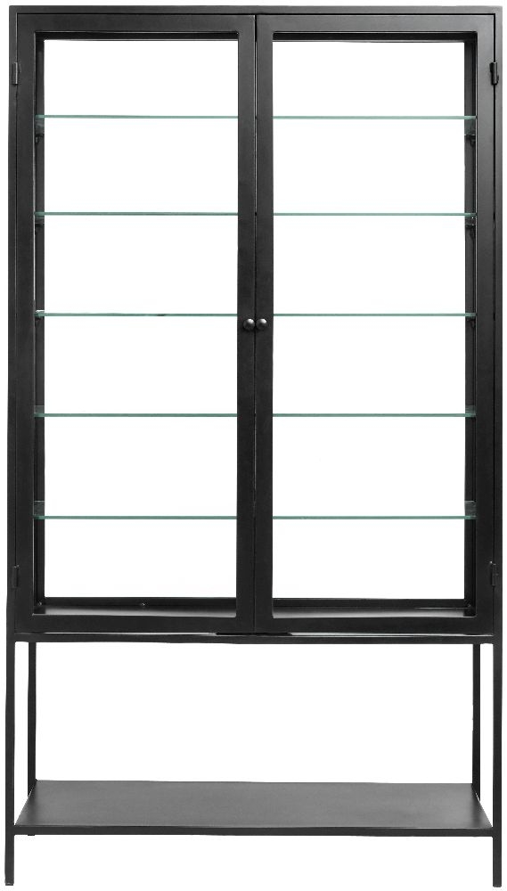 Nordal Mondo Black 2 Door Glass Display Cabinet