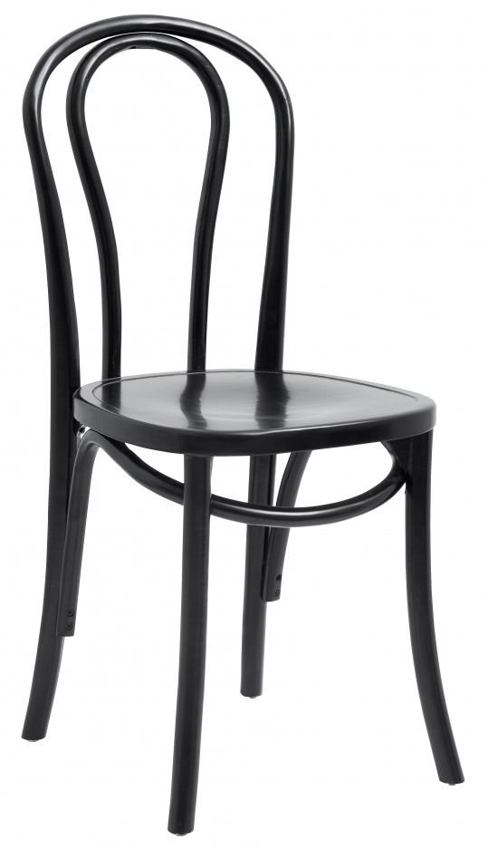Nordal Bistro Shiny Black Wooden Bar Chair Sold In Pairs