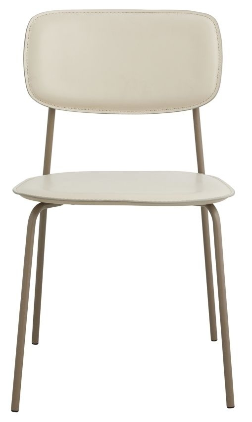 Nordal Esa Beige Faux Leather Dining Chair Sold In Pairs