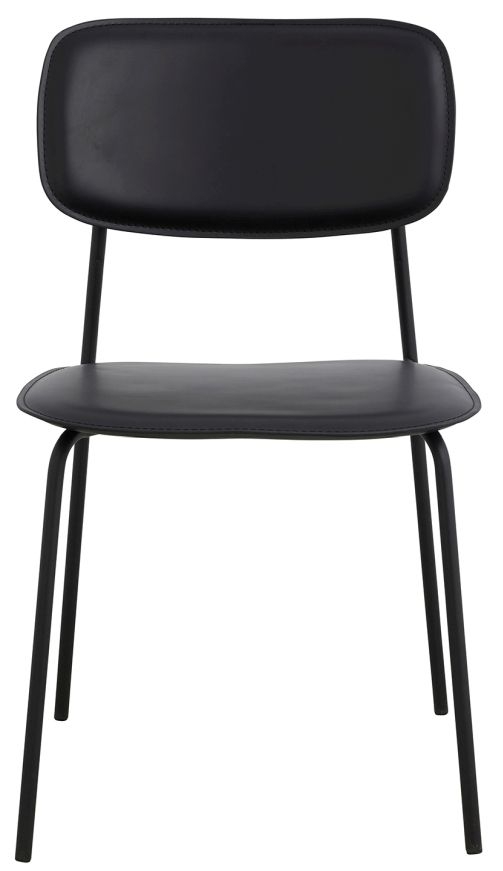 Nordal Esa Black Faux Leather Dining Chair Sold In Pairs