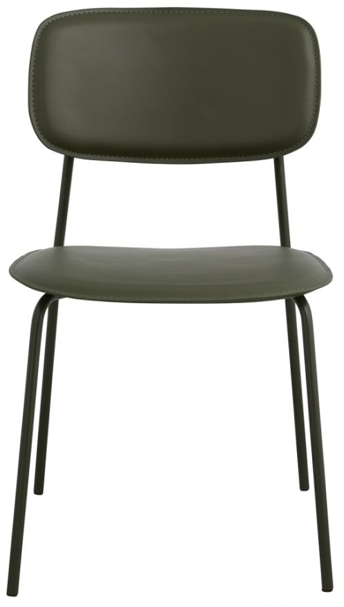 Nordal Esa Green Faux Leather Dining Chair Sold In Pairs