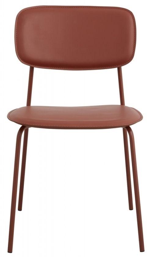 Nordal Esa Rust Red Faux Leather Dining Chair Sold In Pairs