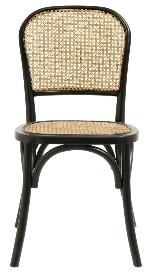 Nordal Wicky Black And Natural Rattan Dining Chair Sold In Pairs
